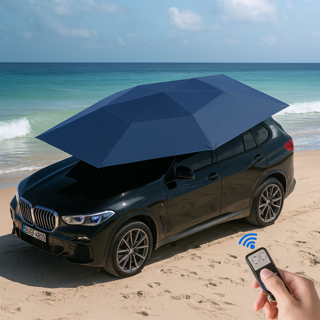 Waterproof Solar Car Umbrella with Remote Control - Pexav