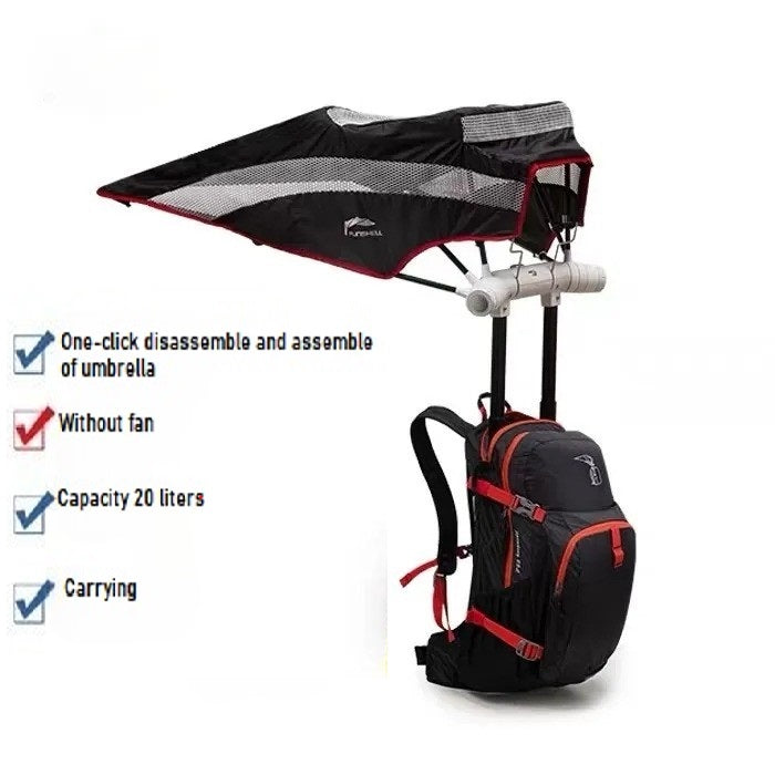 Waterproof Travel Backpack with Built-in Sun Shade