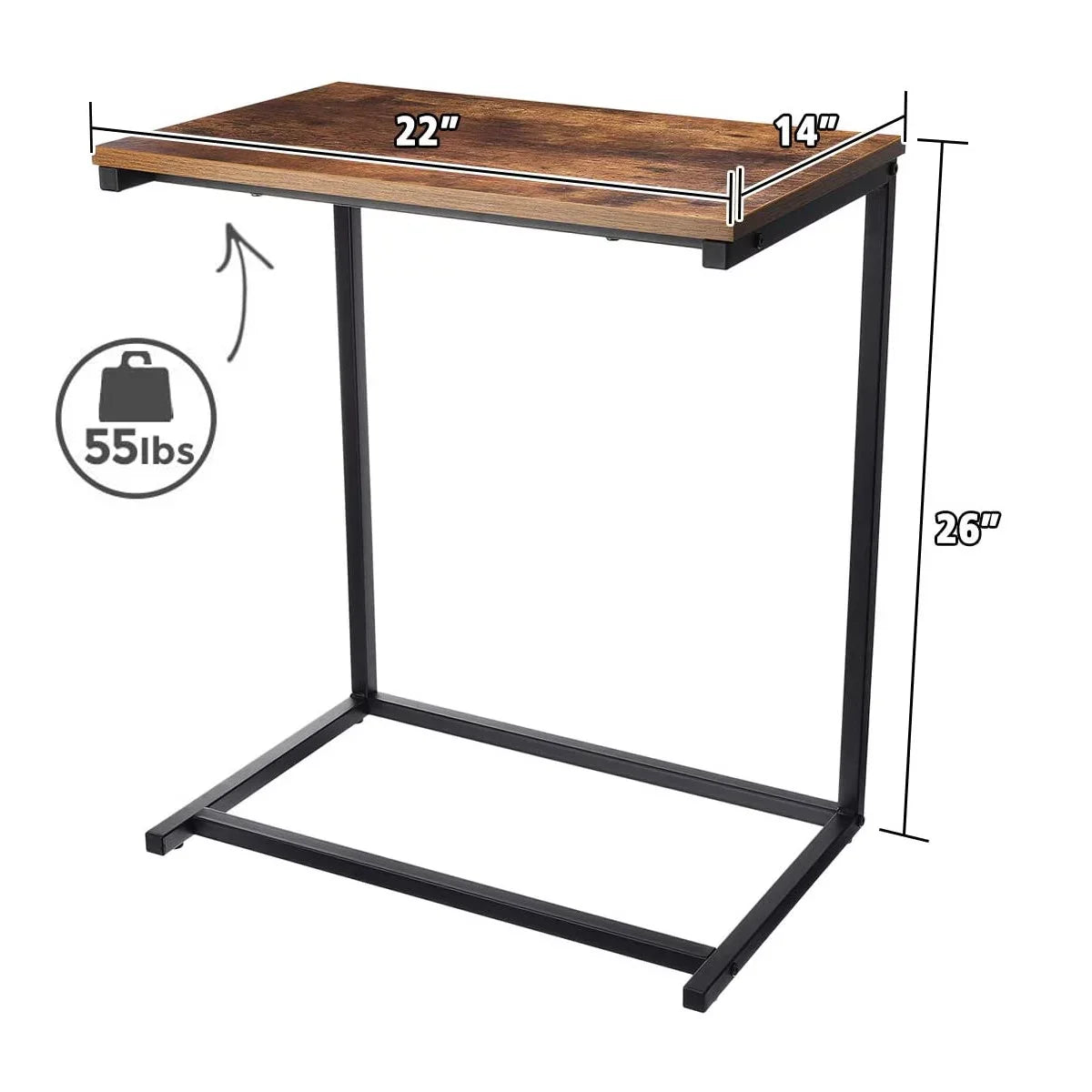 Space Saving Curved End Table