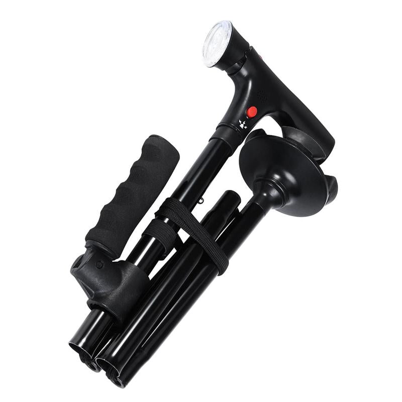 Compact Adjustable LED Folding Cane