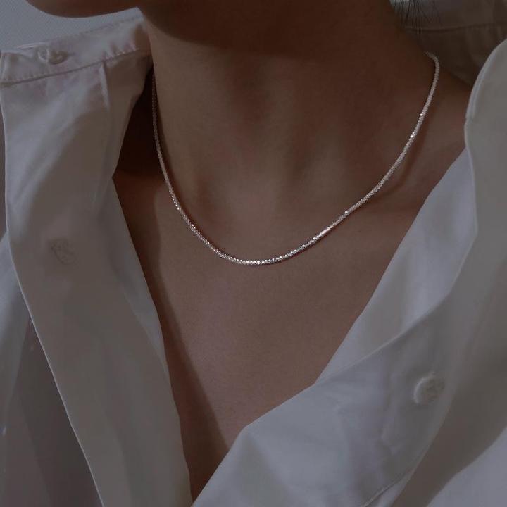 Shining Silver Pendant Necklace Set