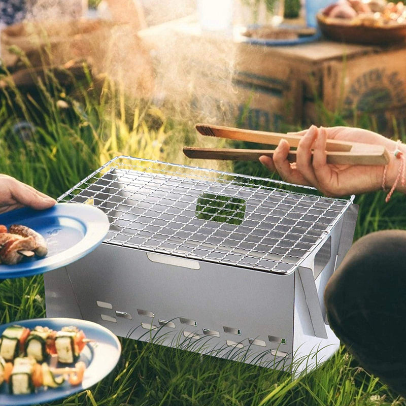 Compact Collapsible Outdoor BBQ Mini Grill - Pexav
