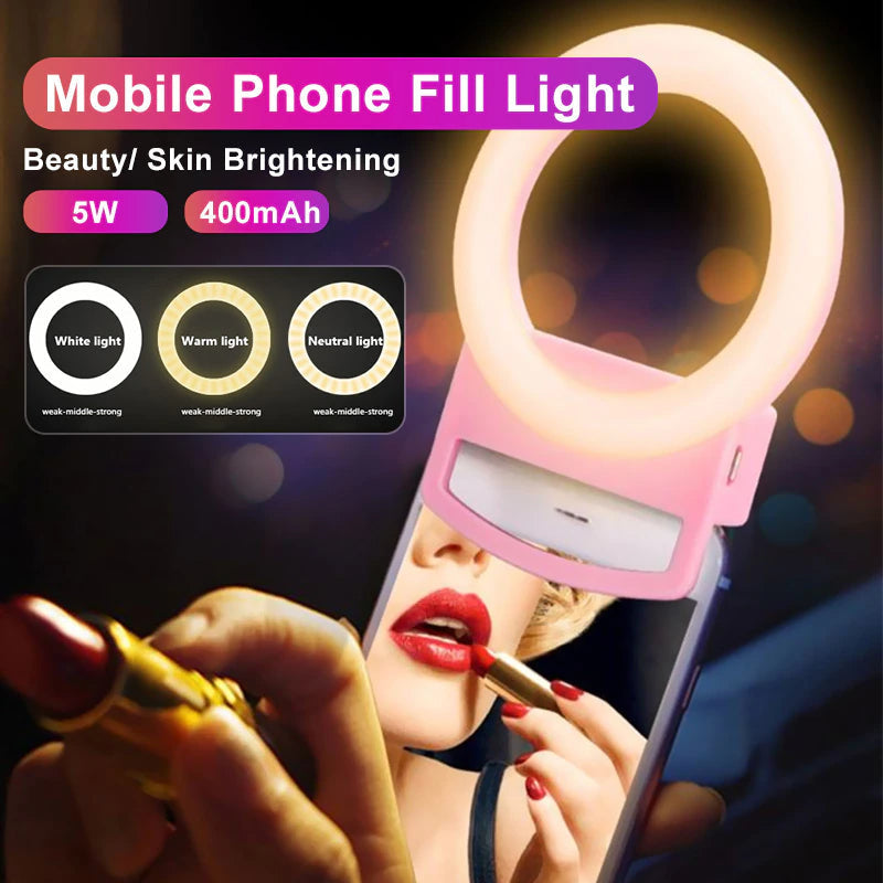 Compact Rechargeable Selfie Light Lamp - Pexav