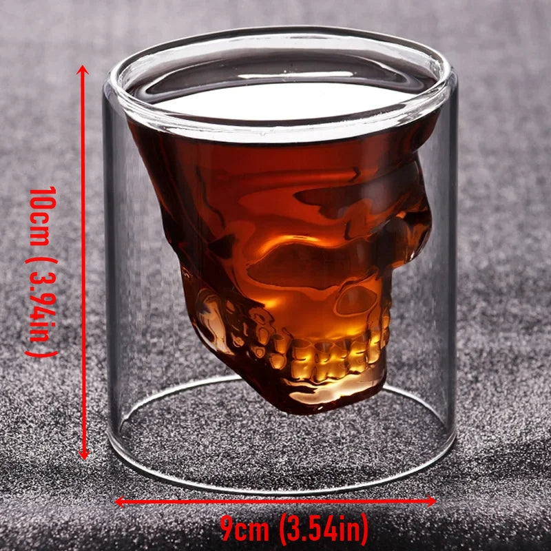 Unique Double Walled Skull Glass