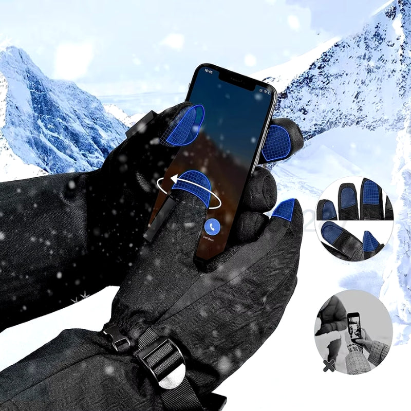 Warm Waterproof Gloves for Skiing and Outdoor Use