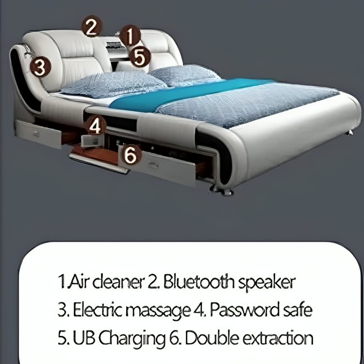 High Tech Smart Bed with Built-in Speakers
