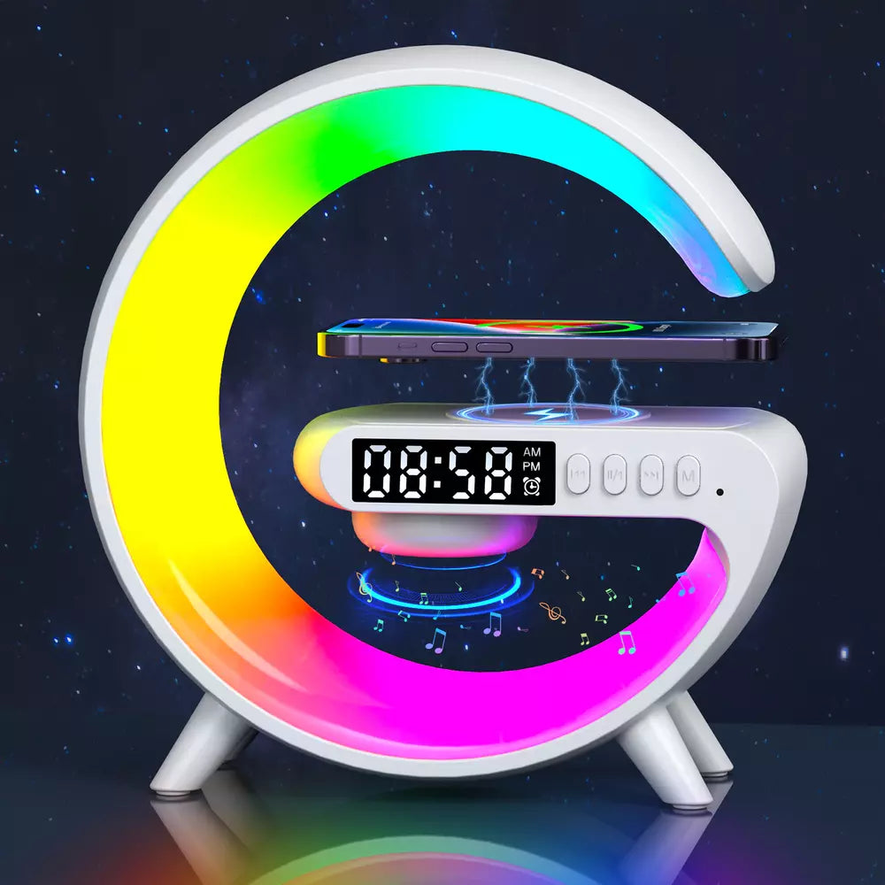 Wireless Charging Sound Lamp with Bluetooth Speaker & Clock