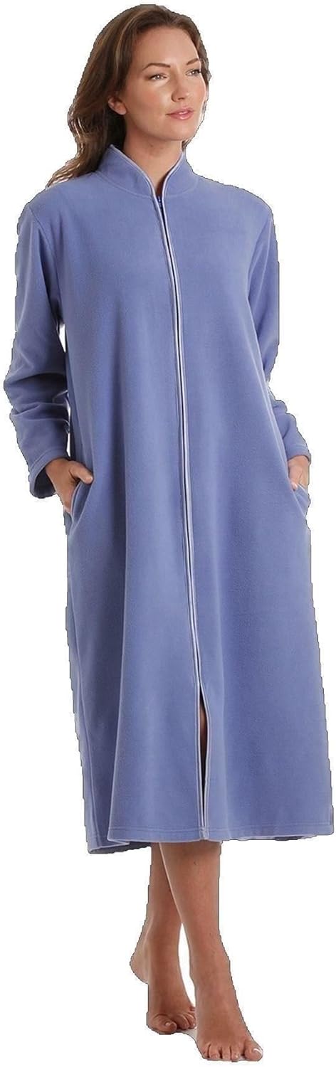 Soft Women's Hooded Fleece Robe with Pockets - Pexav