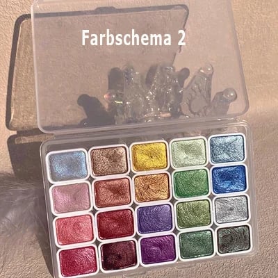 Vibrant 20 Piece Watercolor Paint Set With Glitter