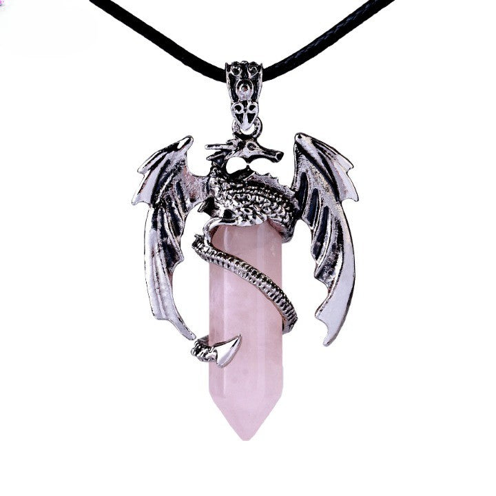 Unique Gemstone Dragon Pendant Necklace