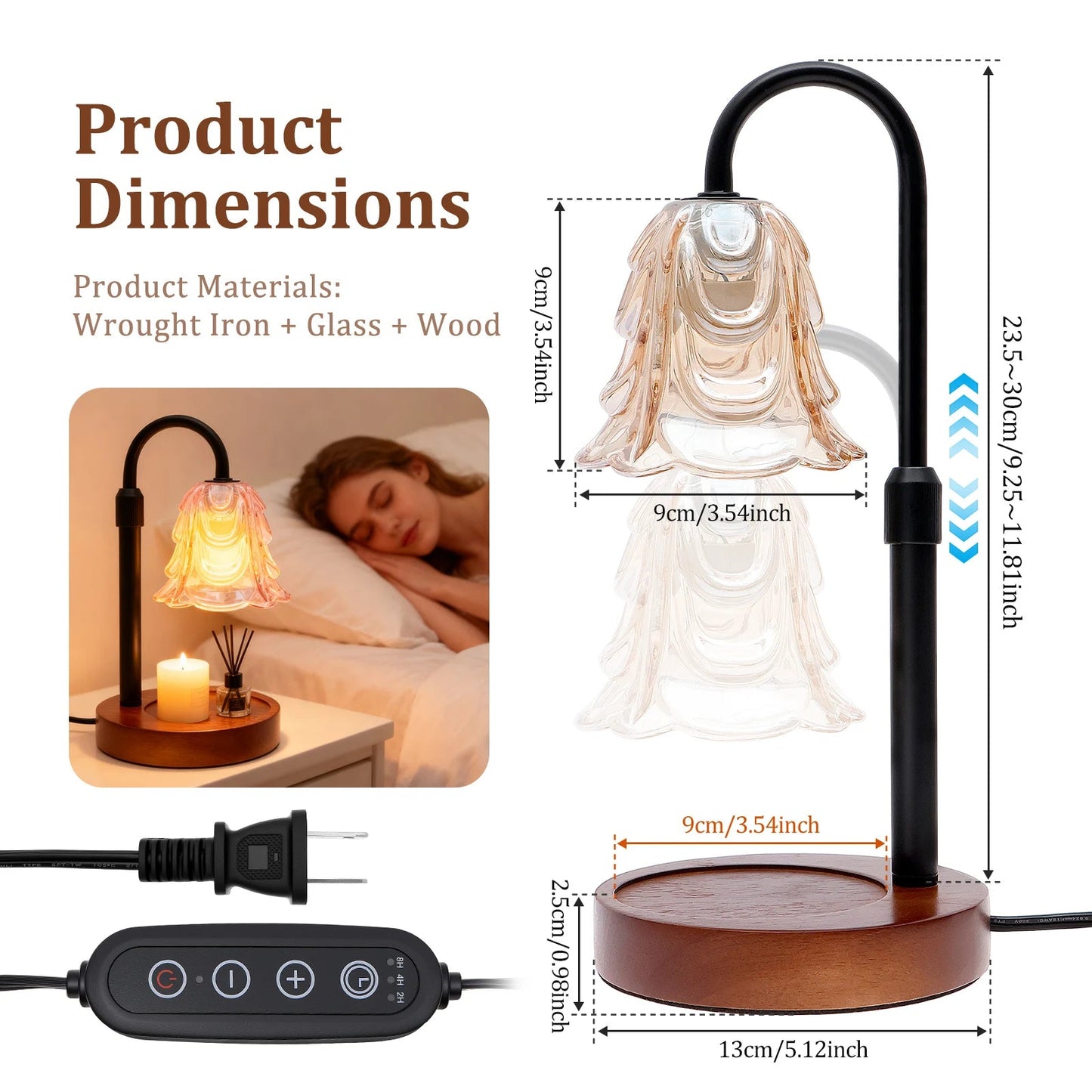 Petite Adjustable Flameless Candle Light Lamp