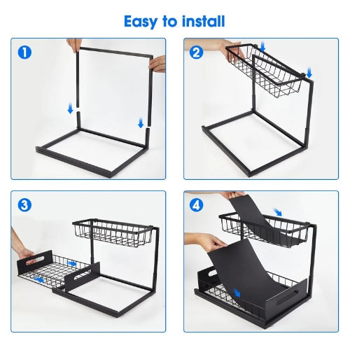 Space Saving Double Tier Under Sink Storage