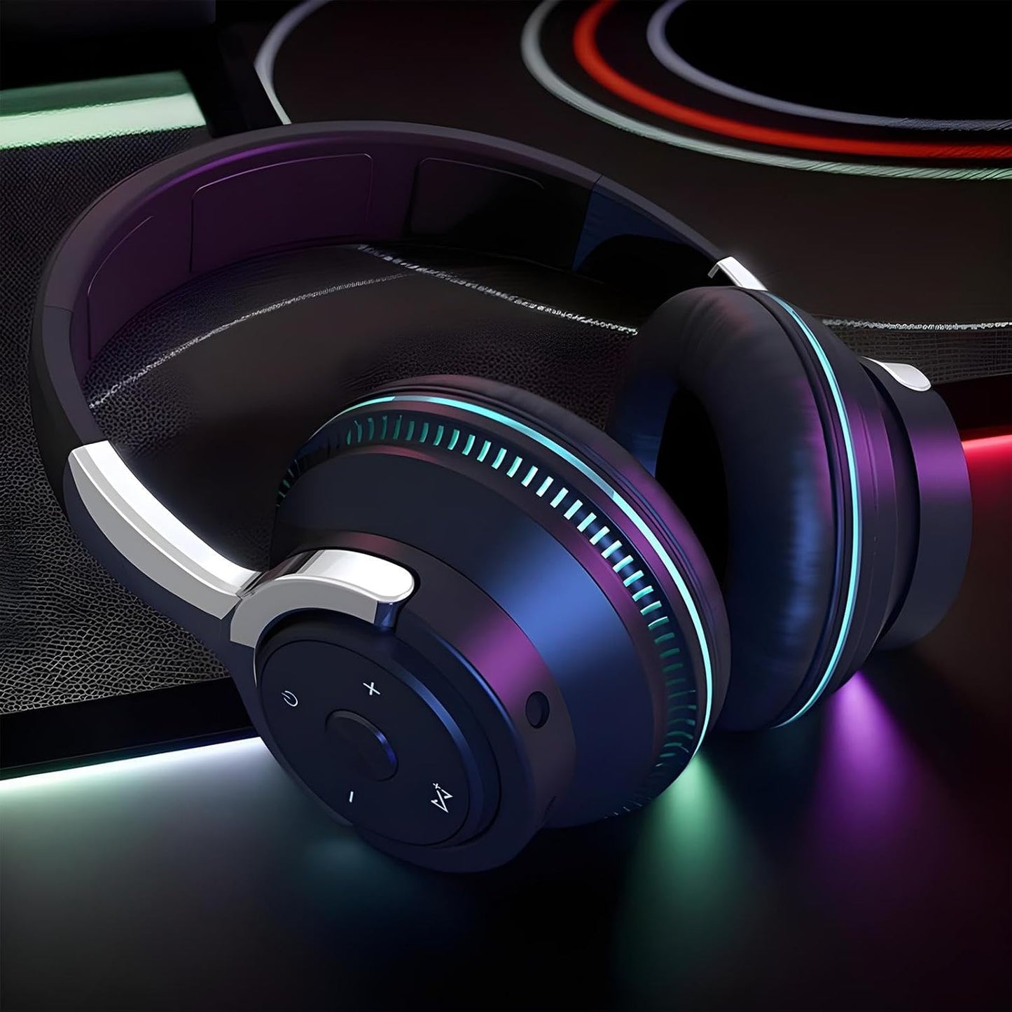 Compact Bluetooth Gaming Headset with Color Lights