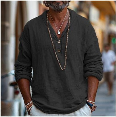 Relaxed Fit Mens Linen Shirt