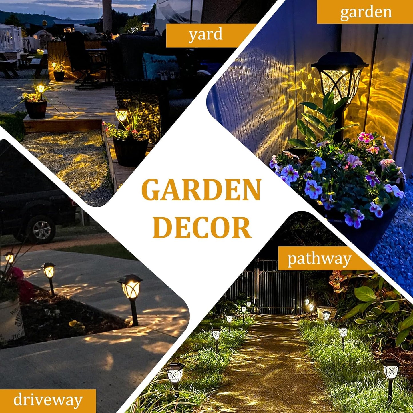 Bright Solar Powered Garden Path Lights Set