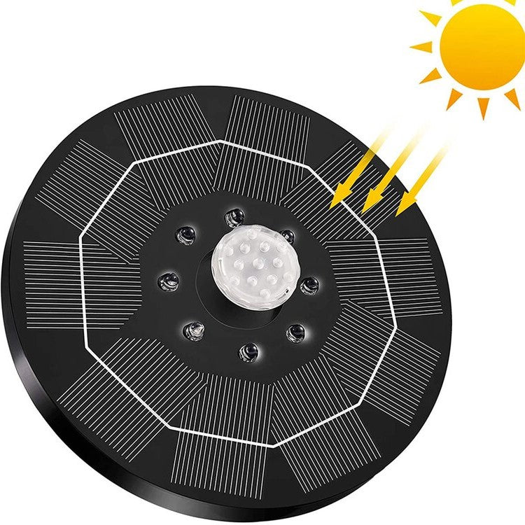 Solar Powered Fountain Pump with LED Lights and 6 Styles