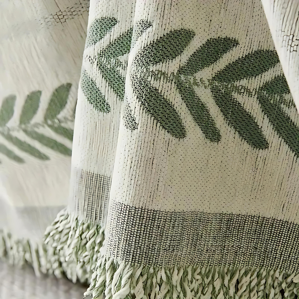 Colorful Sofa Throw Blanket with Fringe Trim