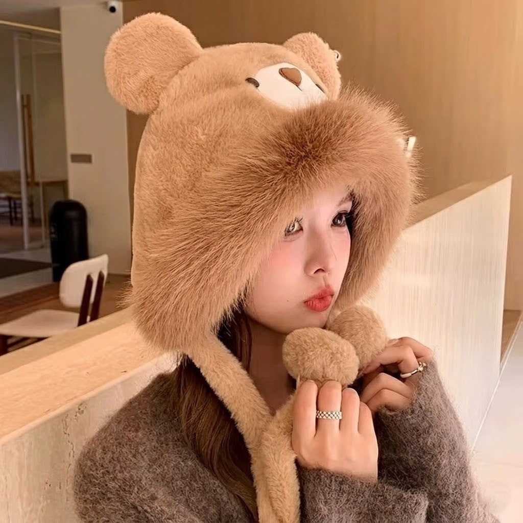 Warm Fuzzy Bear Beanie Hat