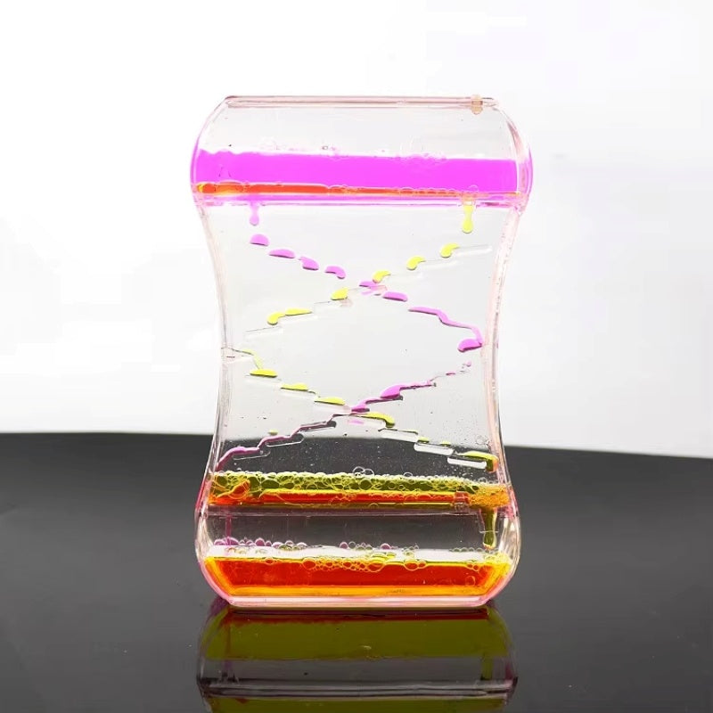 Anxiety-Relieving Toy with Smooth Motion, a Two-Color Oil Hourglass, Creative Decorative Item