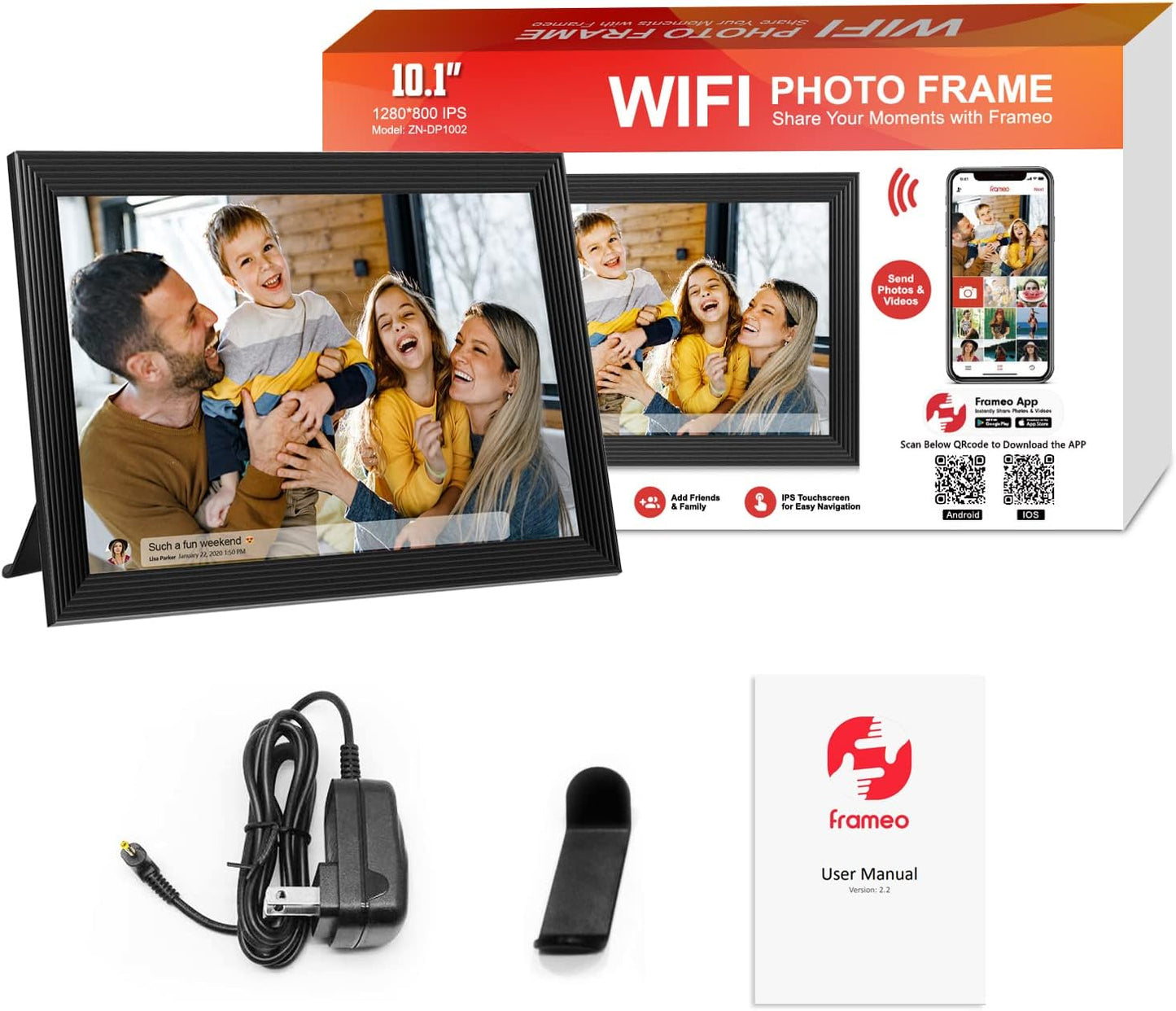 Clear Digital Photo Frame With Video and Camera
