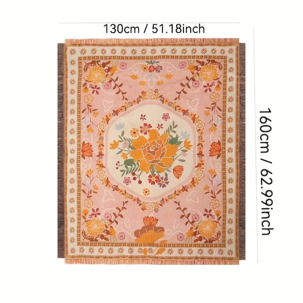 Colorful Outdoor Blanket - Plush Microfiber Garden Throw