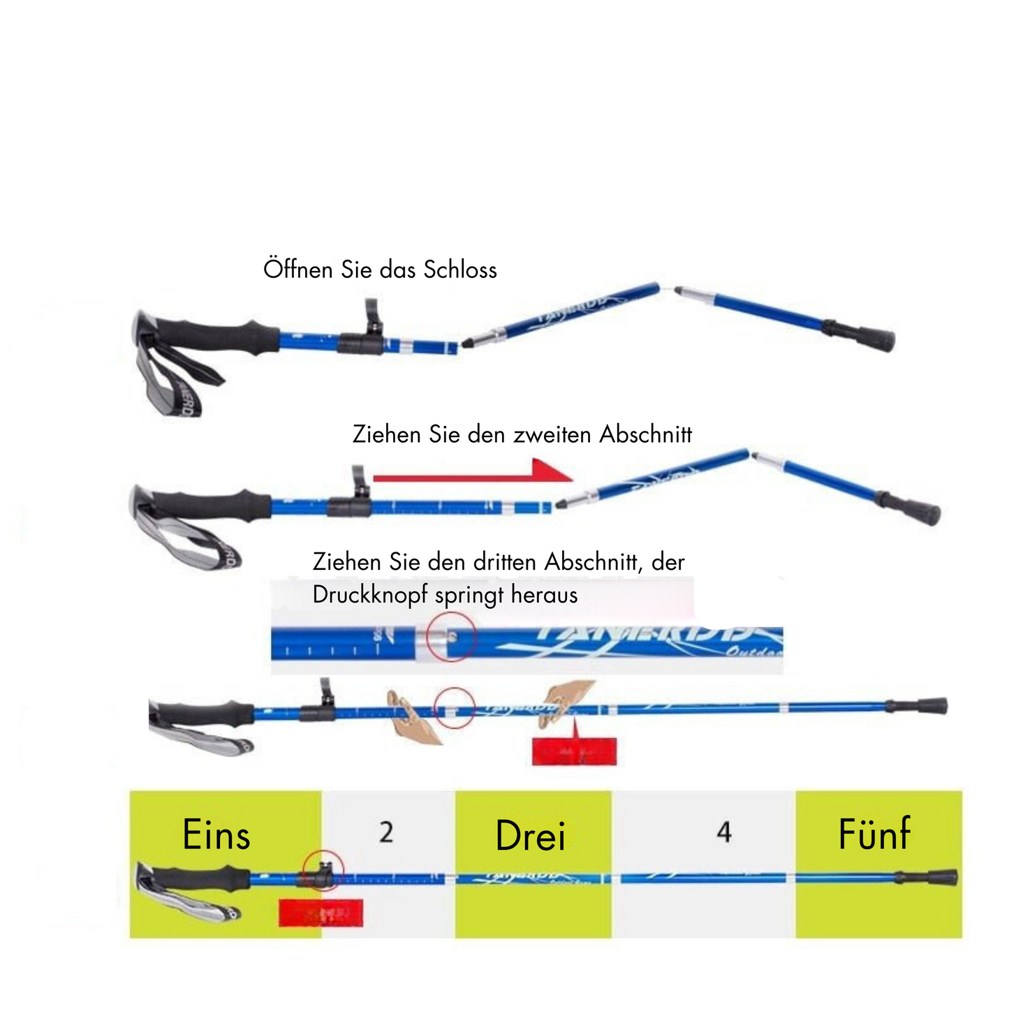 Collapsible Hiking Walking Sticks