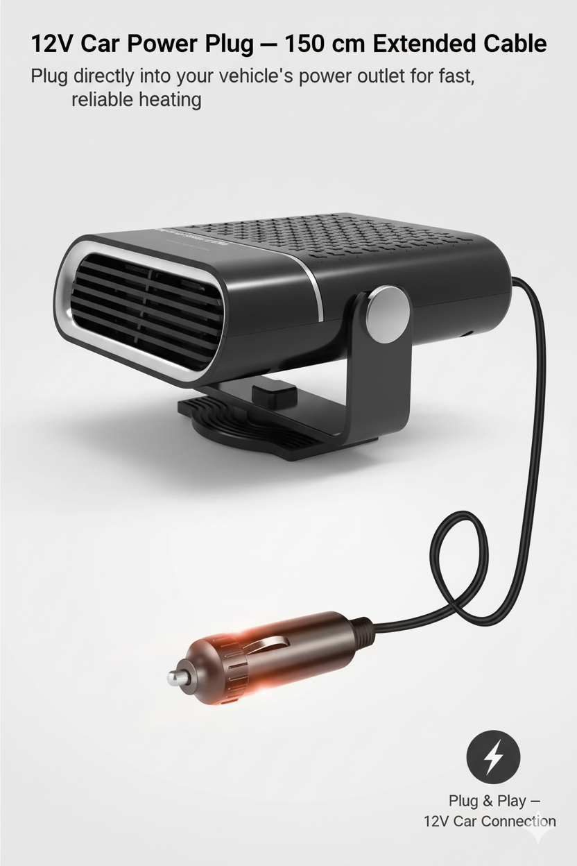 Compact 4-in-1 Car Heater Fan