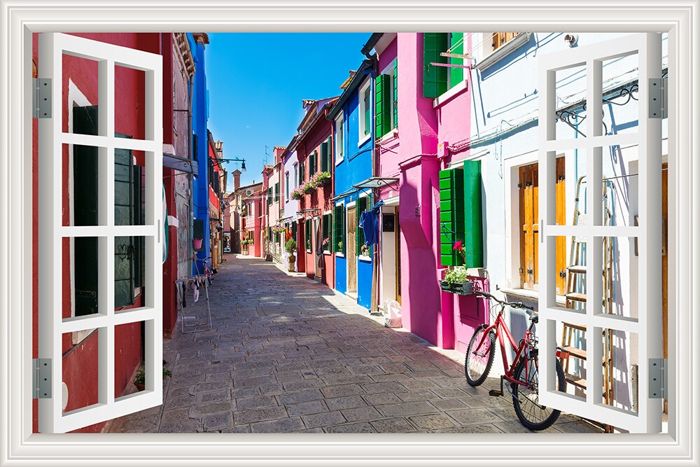 Cityscape Sticky Wall Mural Wallpaper