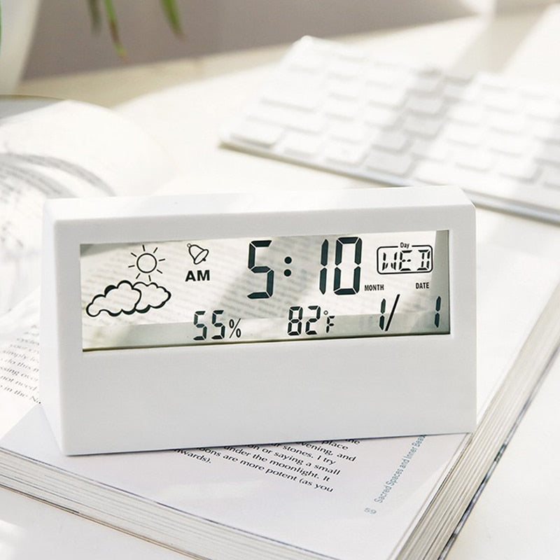 Clear Glass LED Digital Table Clock