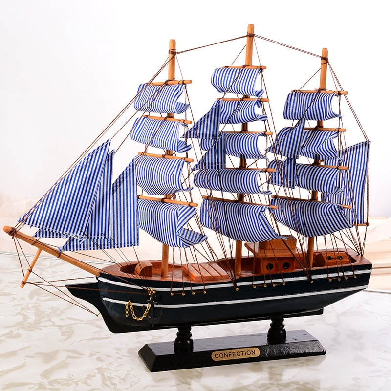 Authentic Wooden Model Sailboat - Pexav