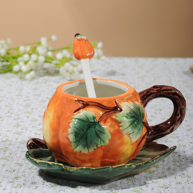 Colorful Fall Pumpkin Coffee Mug Set - Pexav
