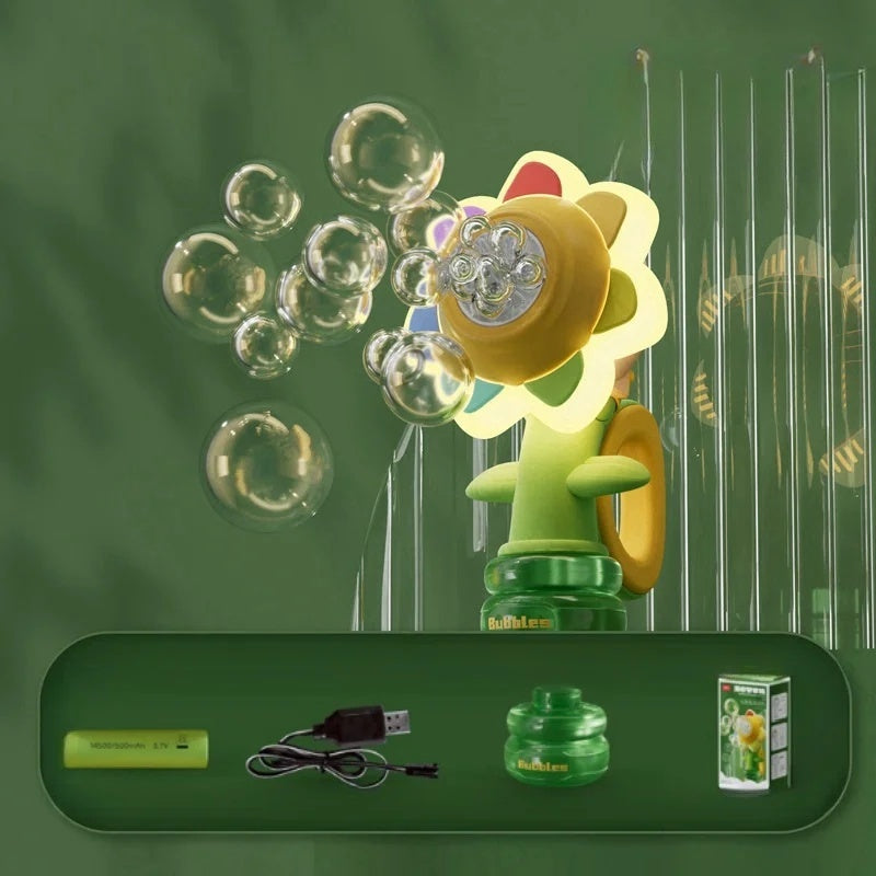 Head Shaking Bubble Flower Kids Toy – Interactive Fun Bubble Blower for Children