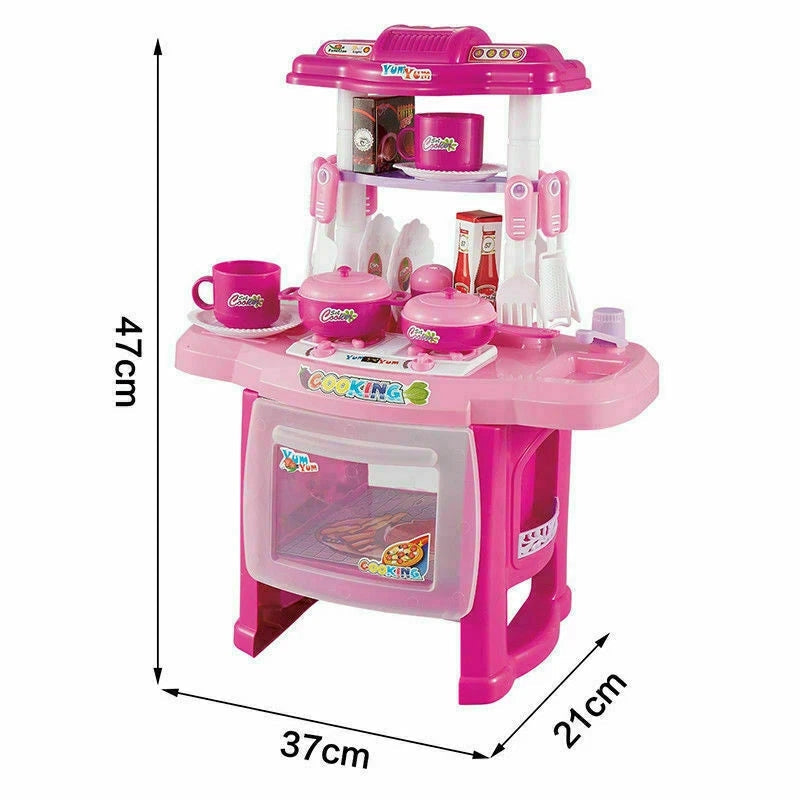 Kitchen Playset Role Playing Game with Light and Sound Water Features Christmas Gift Toys