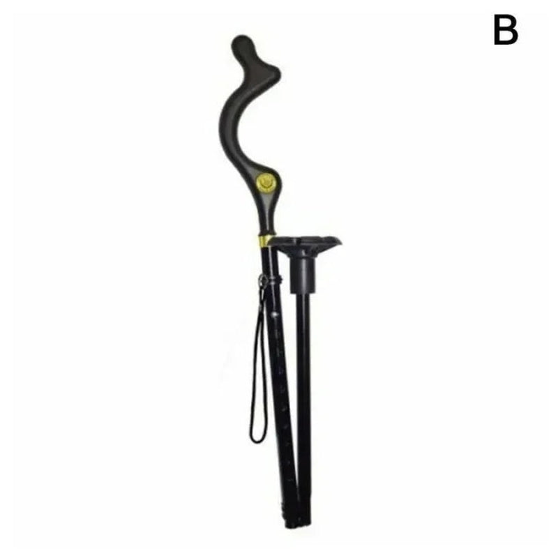 Compact Adjustable Folding Walking Stick with Grip Tip