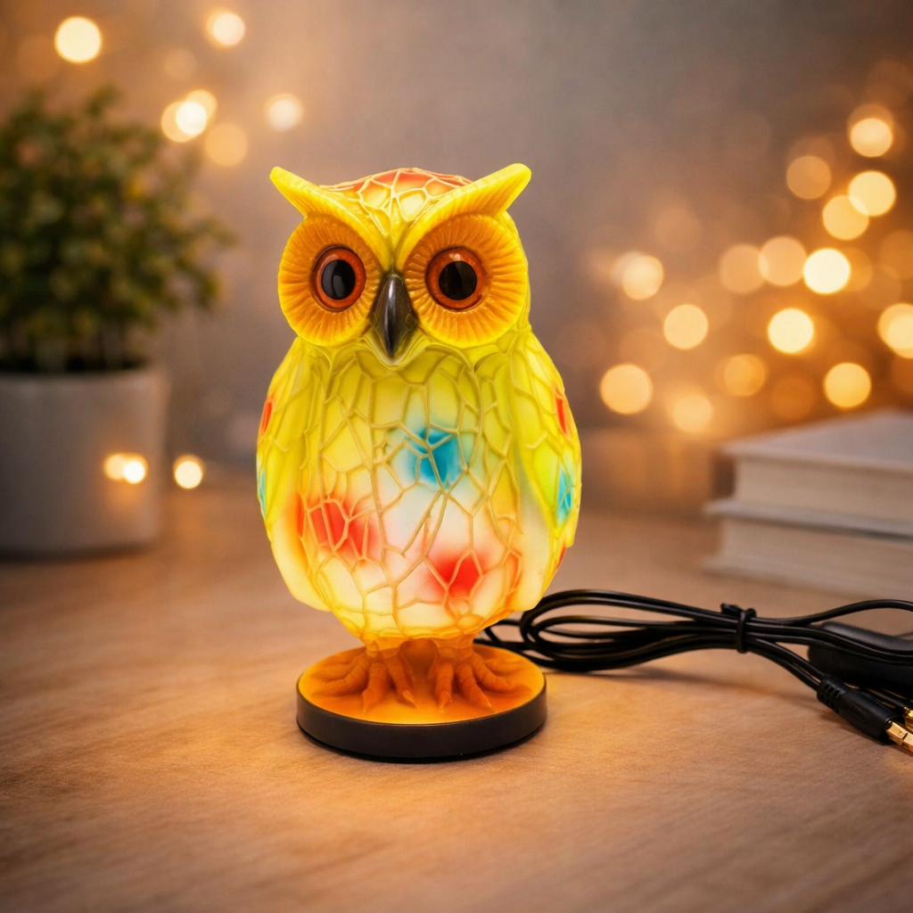 Colorful Owl Desk Lamp - Pexav