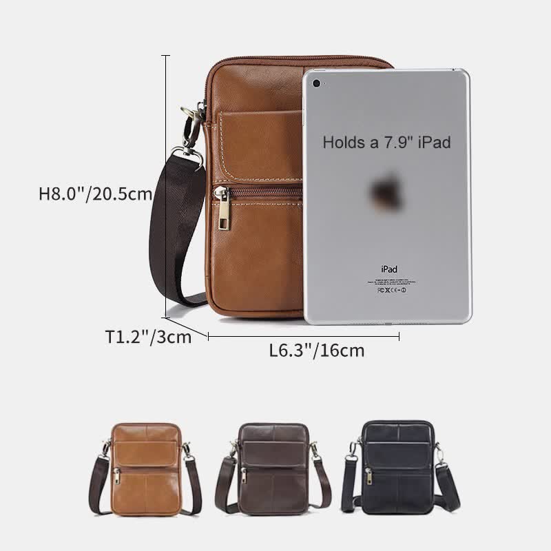 Leather Men's Compact Crossbody Bag