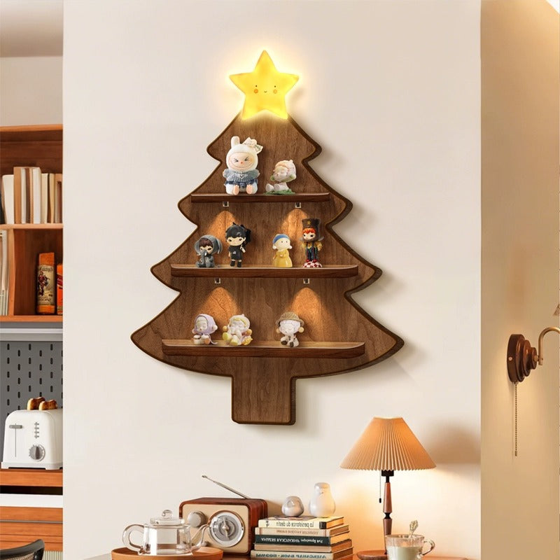 Warm Festive Wood Christmas Tree Display - Pexav