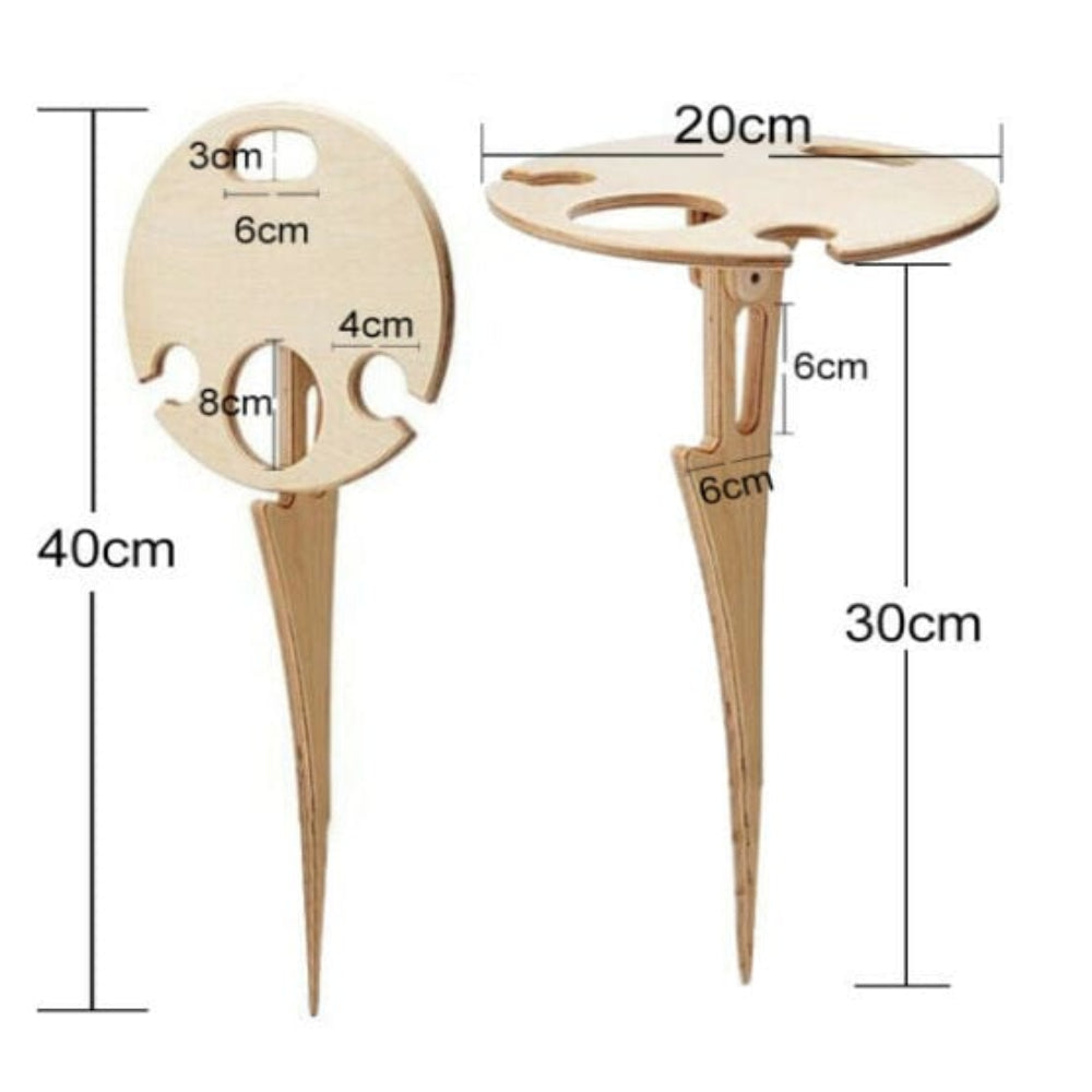 Collapsible Outdoor Wine Table Compact Folding Holder