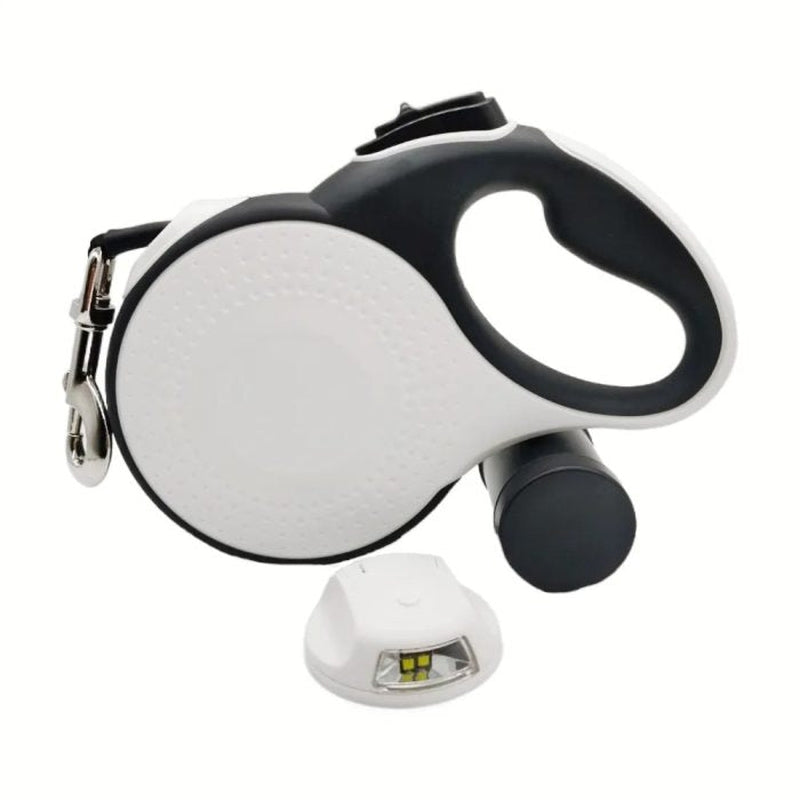 Compact Dog Leash with LED Light, 4-in-1 Retractable Pet Leash
