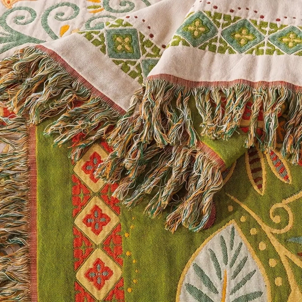 Soft Floral Throw Blanket Reversible Cotton