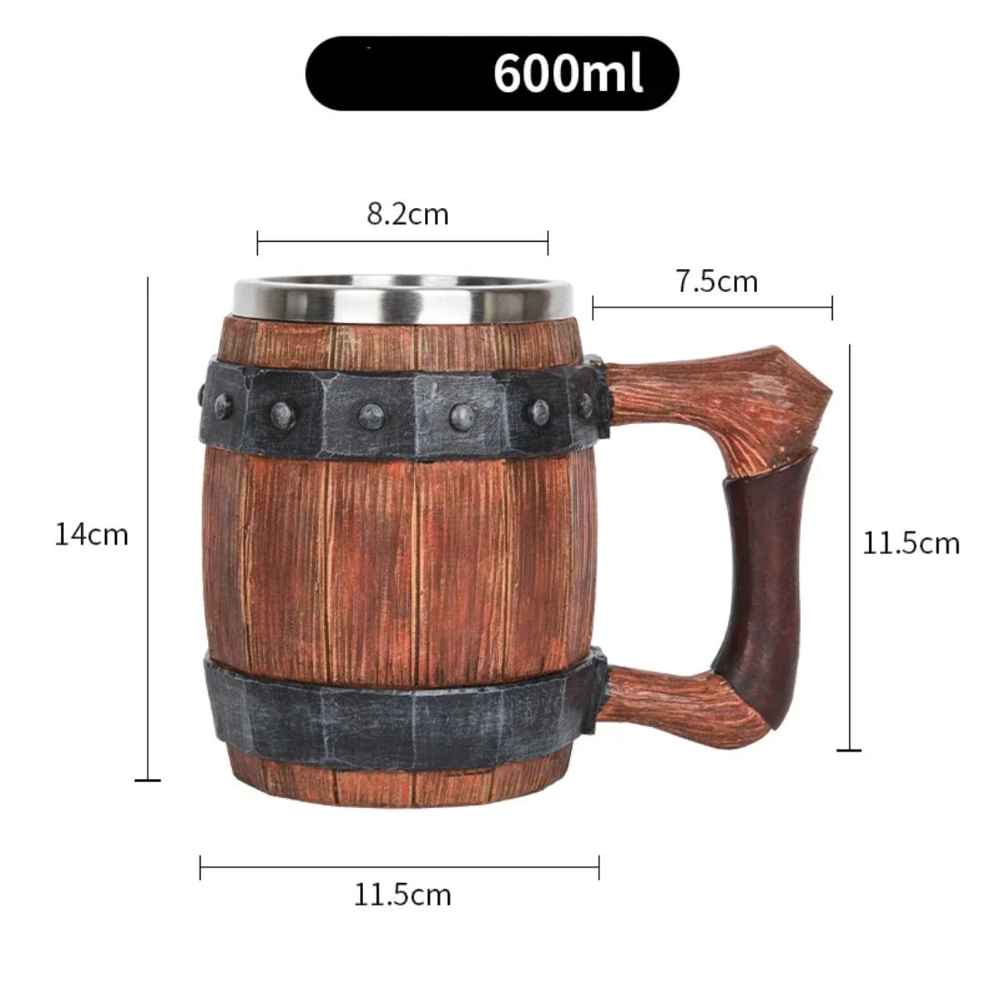 Unique Norse Design Wooden Coffee Mug