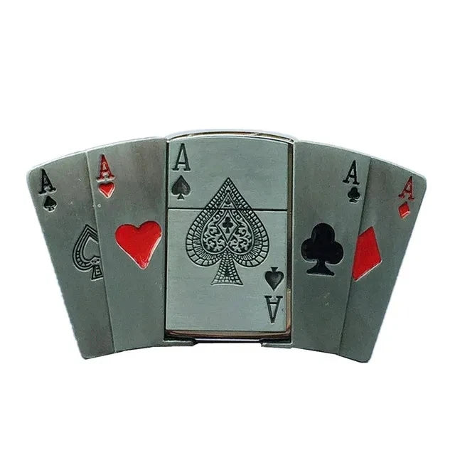 Vintage Gas Lighter Buckle Leather Belt