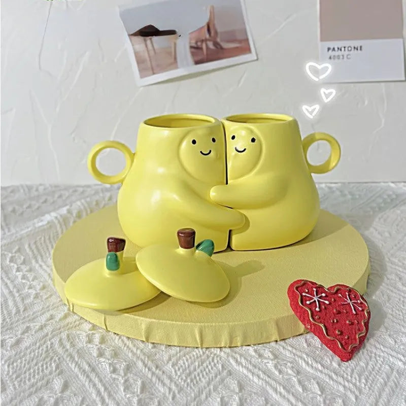 Sweet Heart Shaped Ceramic Mug Set - Pexav