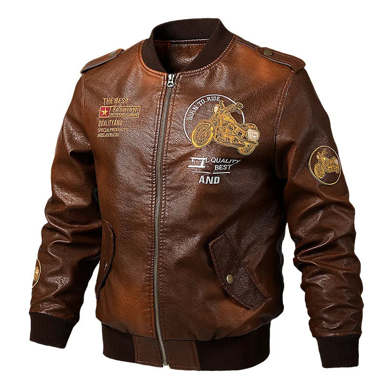 Vintage Style Men's Synthetic Leather Jacket