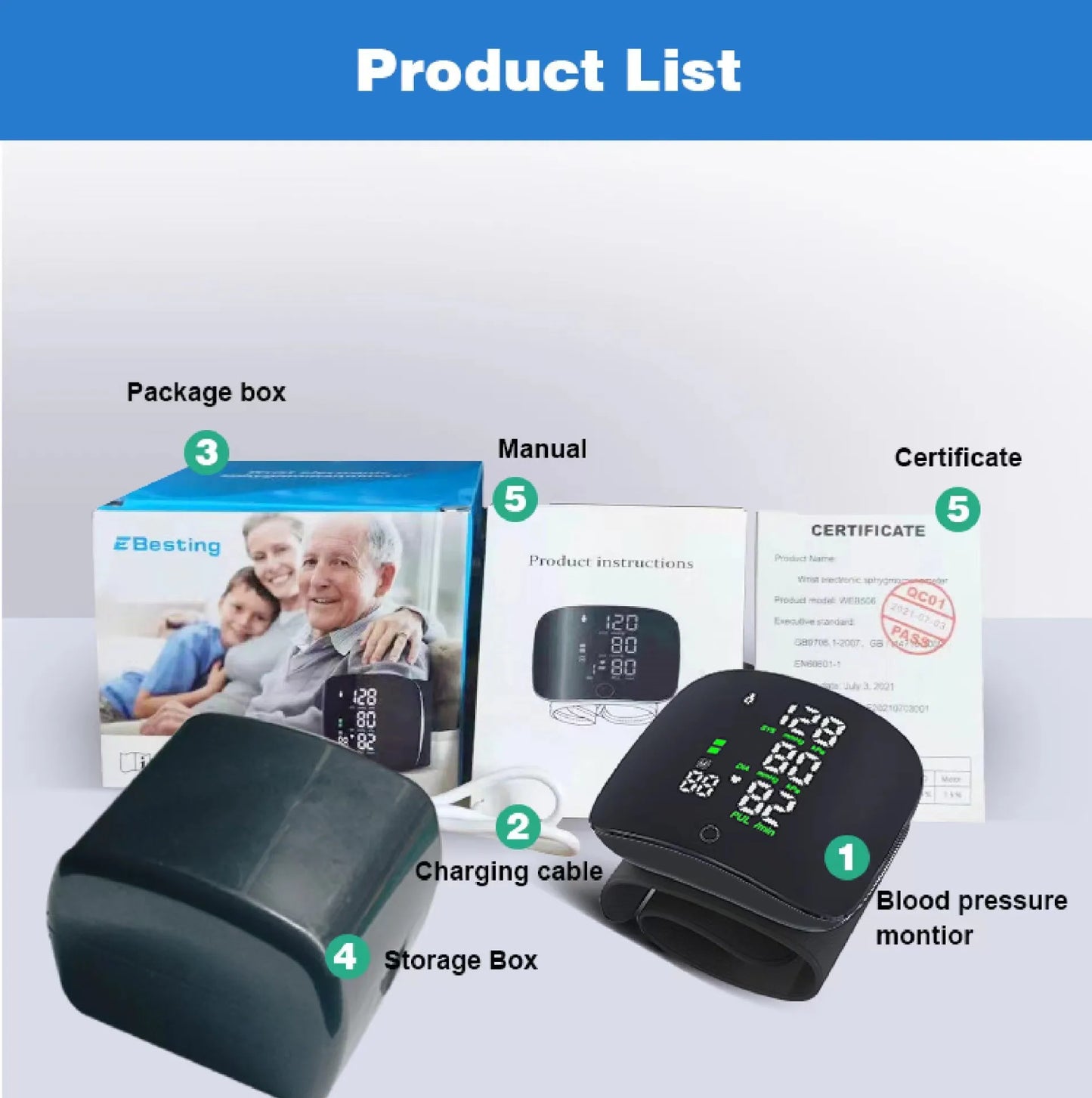 Accurate Wrist Blood Pressure Tracker with LCD Screen