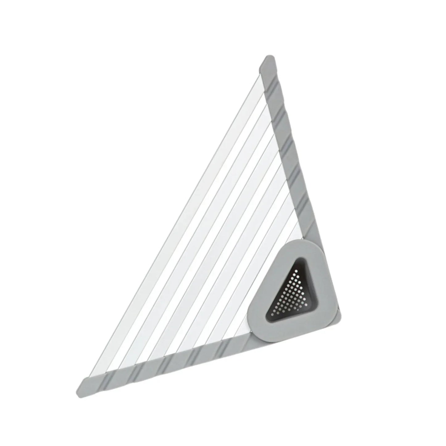 Wall Mount Triangle Dish Drainer Kitchen Shelf Organizer