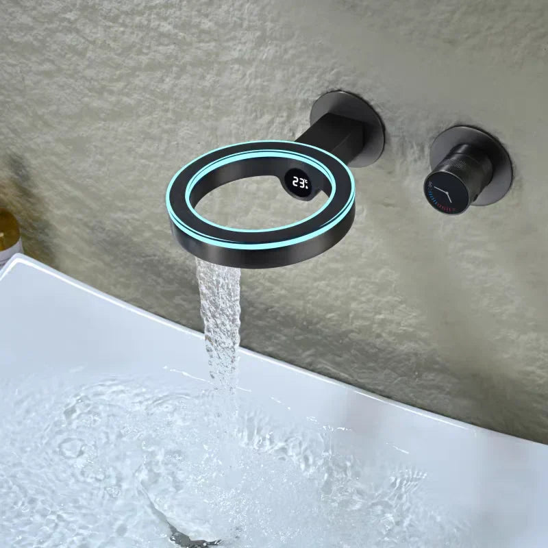 Circular LED Modern Touch Bathroom Faucet - Pexav