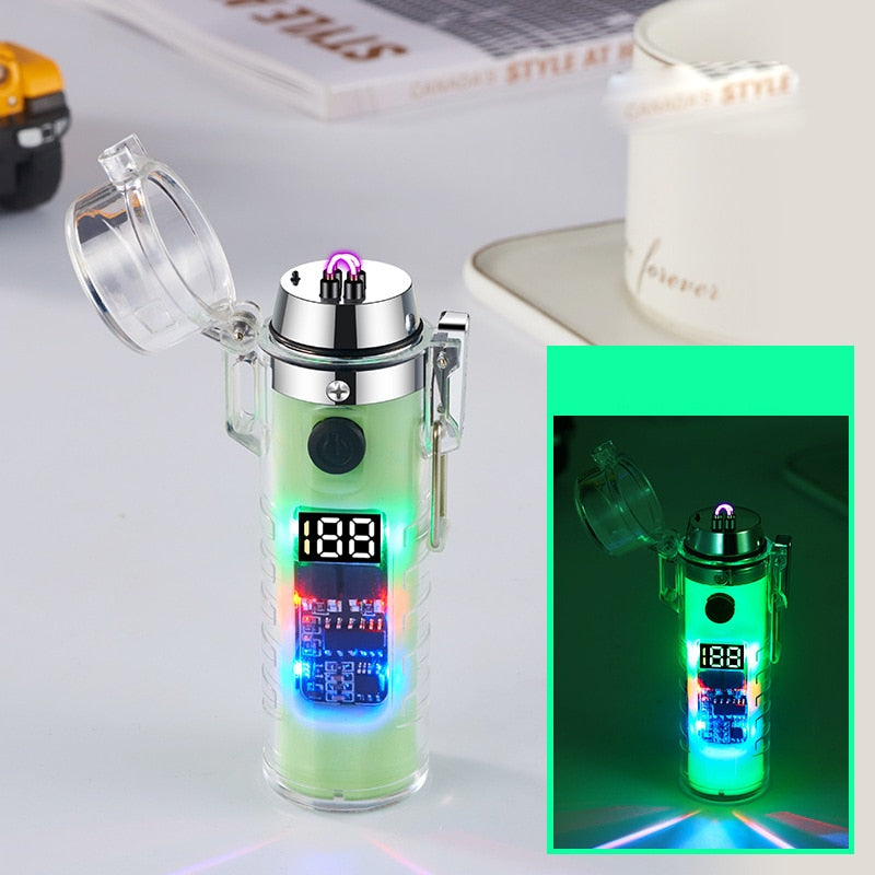 Waterproof Dual Arc Lighter Flashlight