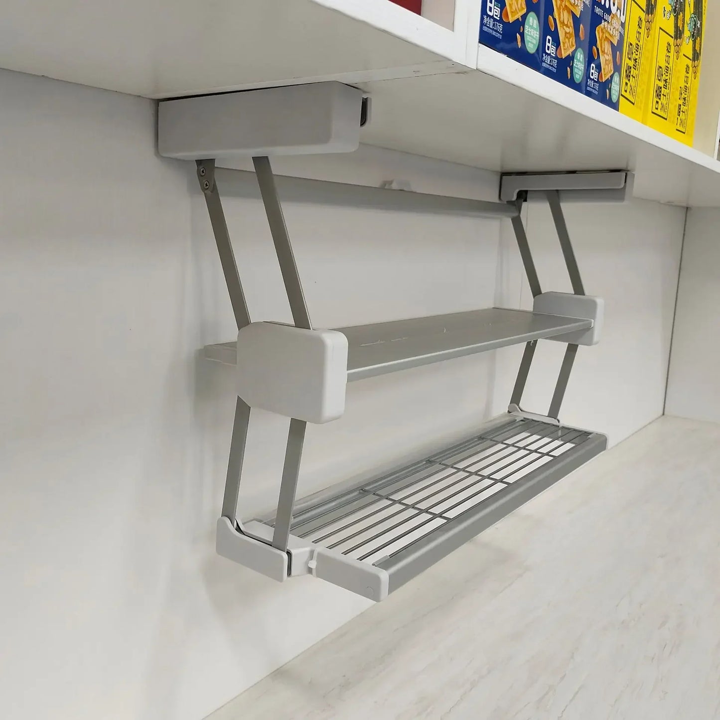 Space Saving Foldable Kitchen Shelf Storage Organizer