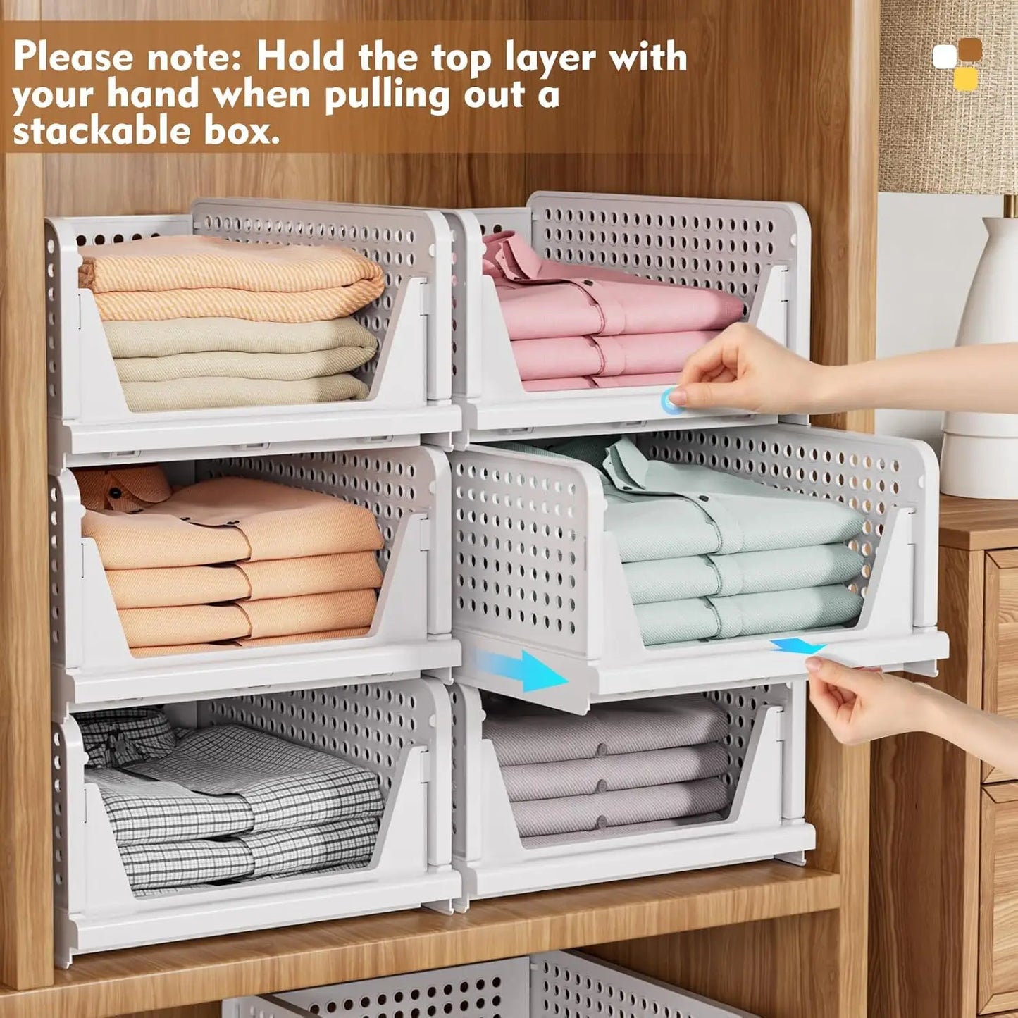 Collapsible 5-Piece Closet Organiser Storage Containers